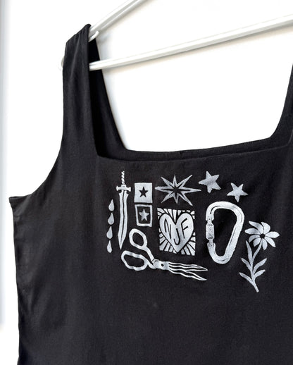 Patchwork Printed Cropped Tank