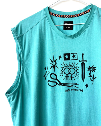 Patchwork Printed Sleeveless Top