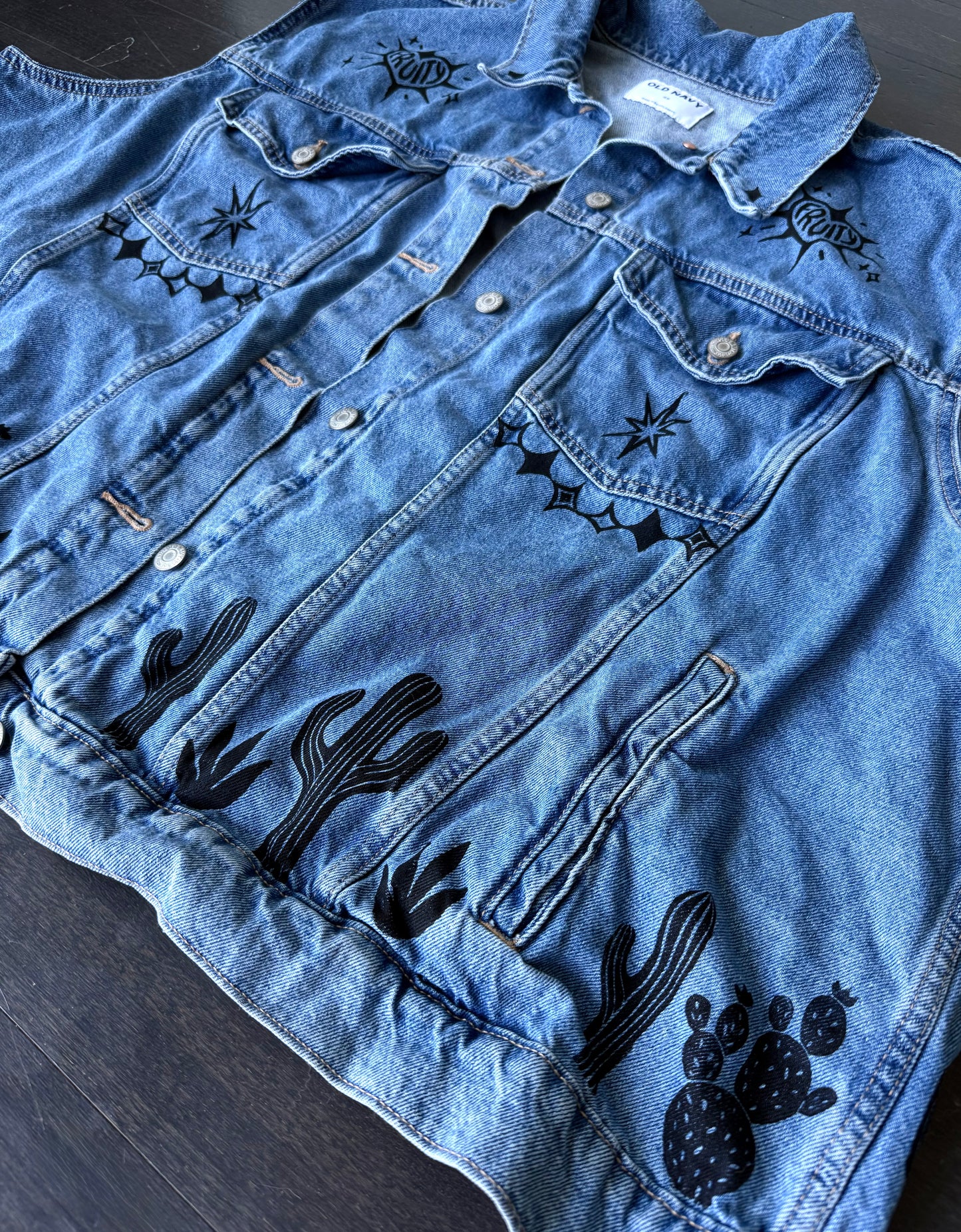 Cowgirl X Patchwork Printed Denim Vest