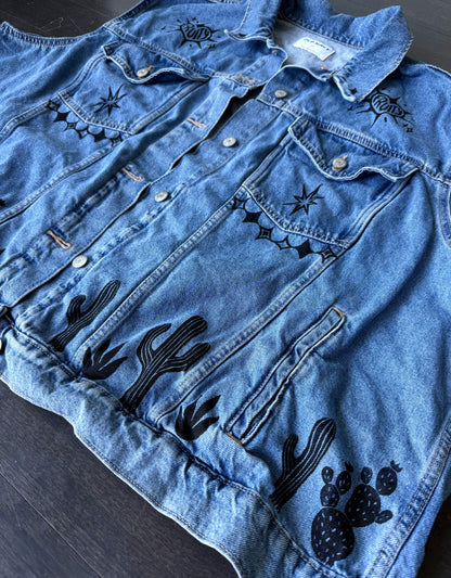 Cowgirl X Patchwork Printed Denim Vest
