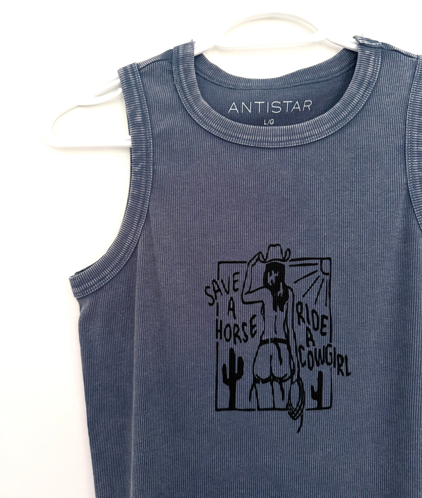 Cowgirl Semi-Cropped Ribbed Tank