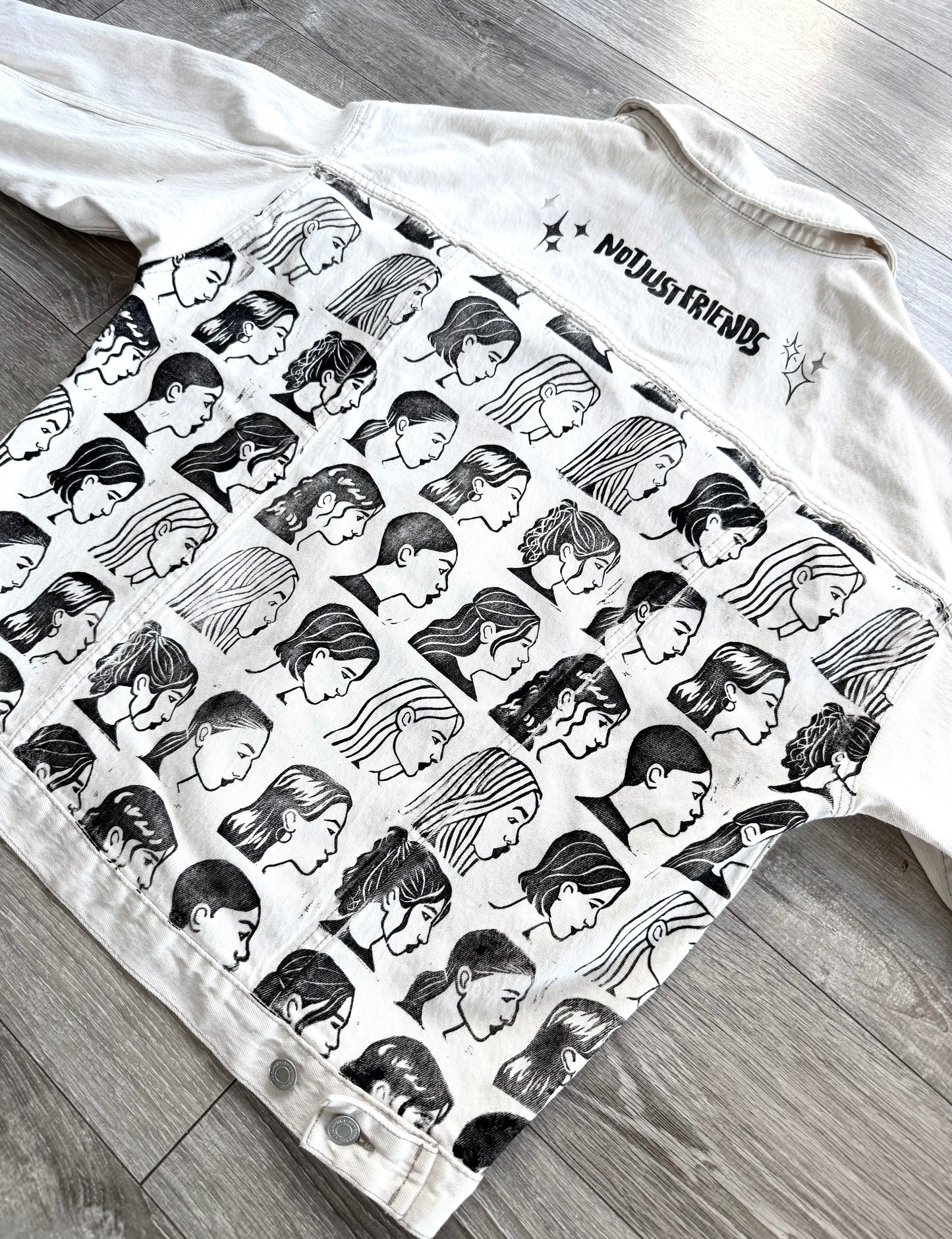 Profiles Patterned Denim Jacket