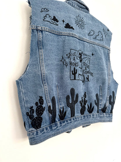 Cowgirl X Fruity Denim Cutoff Vest