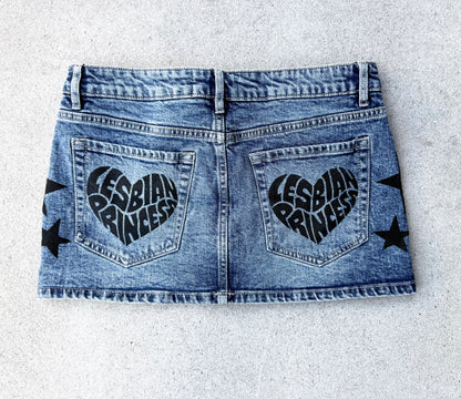 Lesbian Princess Denim Mini Skirt