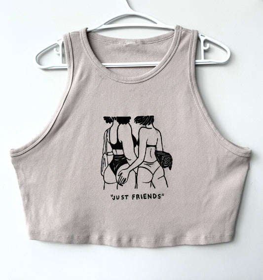 “Just Friends” Beach Babes Cropped Tank
