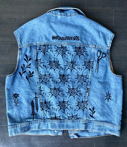 Fruity X Patchwork Printed Denim Vest