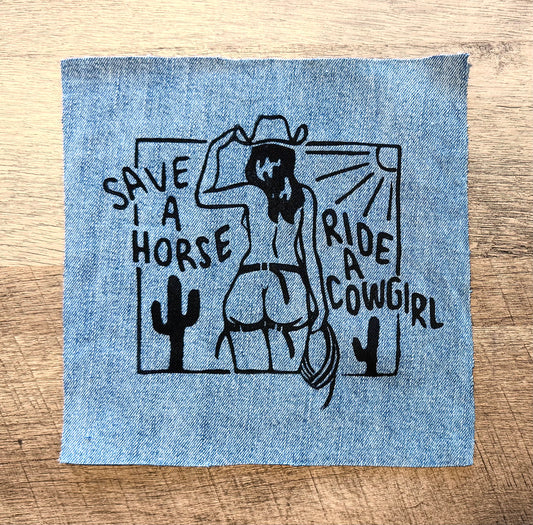 Cowgirl Denim Patch 7”x8”