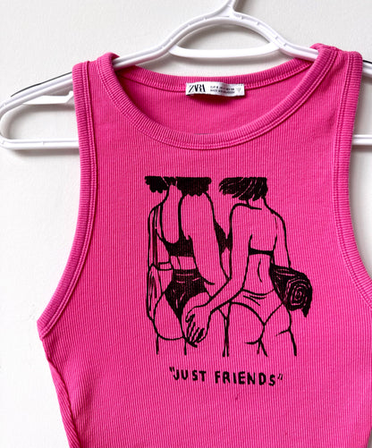 “Just Friends” Beach Babes Cropped Tank