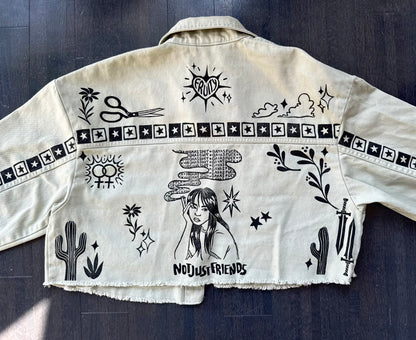 Patchwork Printed Cropped Jacket