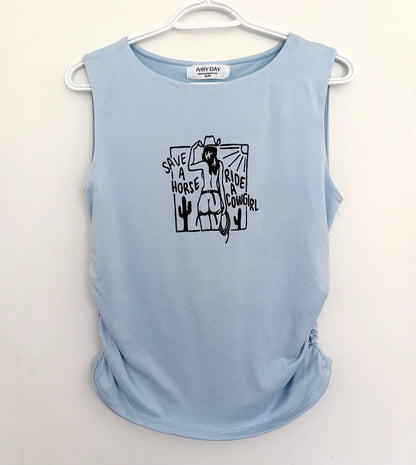 Cowgirl Ruched-Side Tank