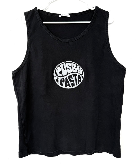 Pussy & Pasta Ribbed Tank Top