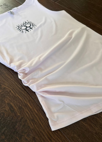 Double Venus Ruched-Side Asymmetrical Tank
