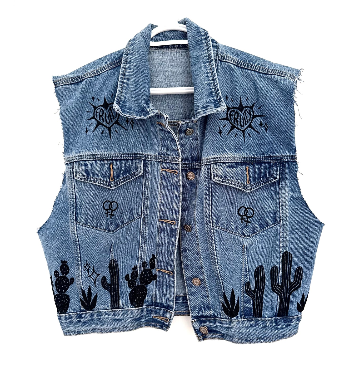 Cowgirl X Fruity Denim Cutoff Vest