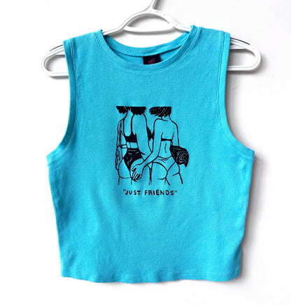 “Just Friends” Beach Babes Cropped Tank