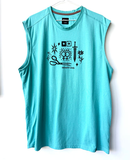 Patchwork Printed Sleeveless Top
