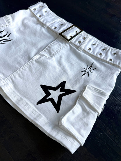 Patchwork Mid-Rise Mini Skirt