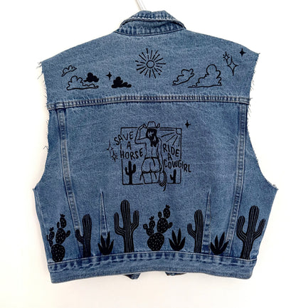 Cowgirl X Fruity Denim Cutoff Vest