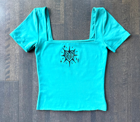 Fruity Square-Neck Cropped Baby T