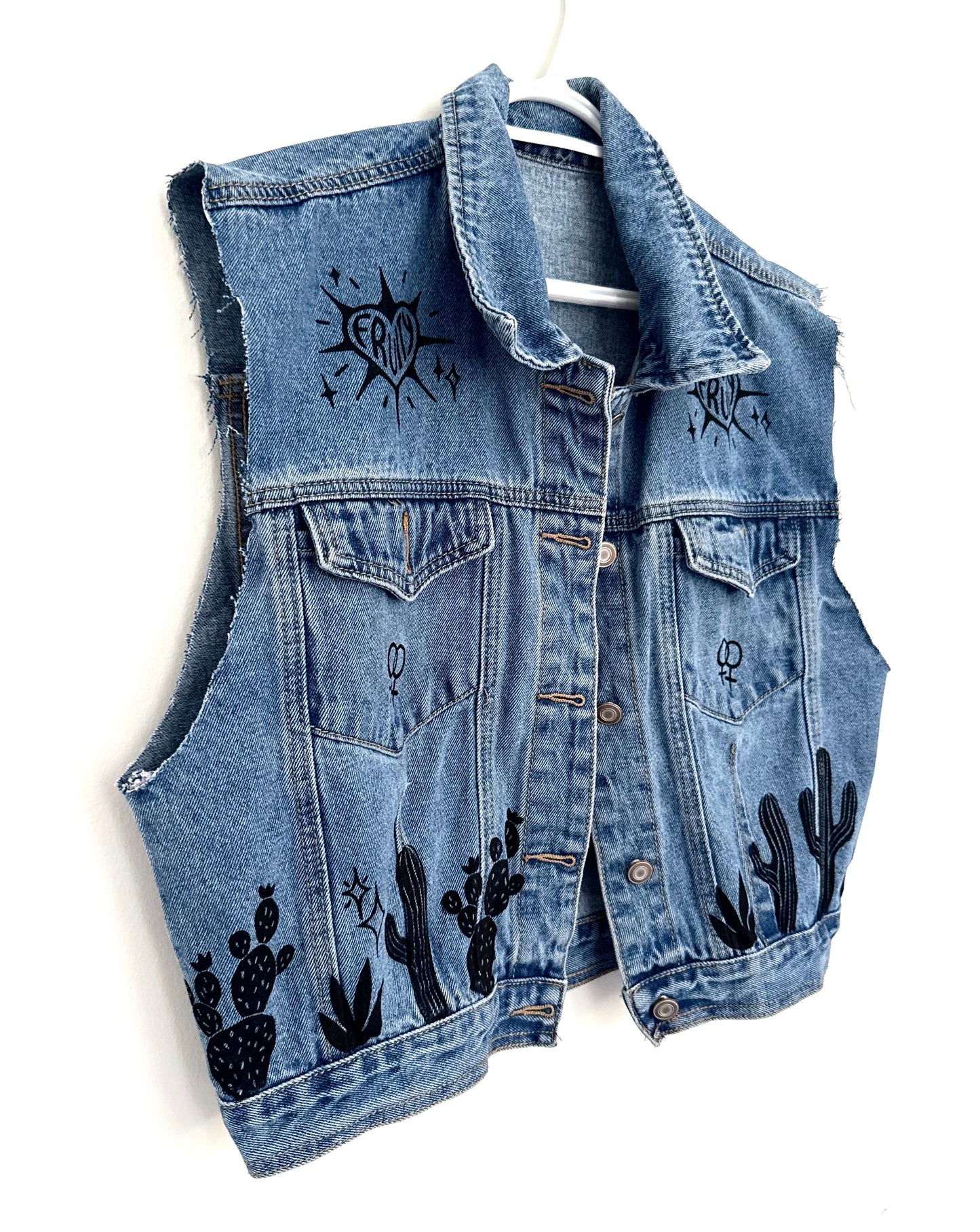 Cowgirl X Fruity Denim Cutoff Vest