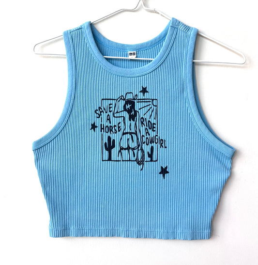 Cowgirl Ribbed Cropped Tank