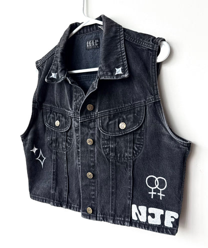 Danger Dyke Hand-Painted Denim Vest