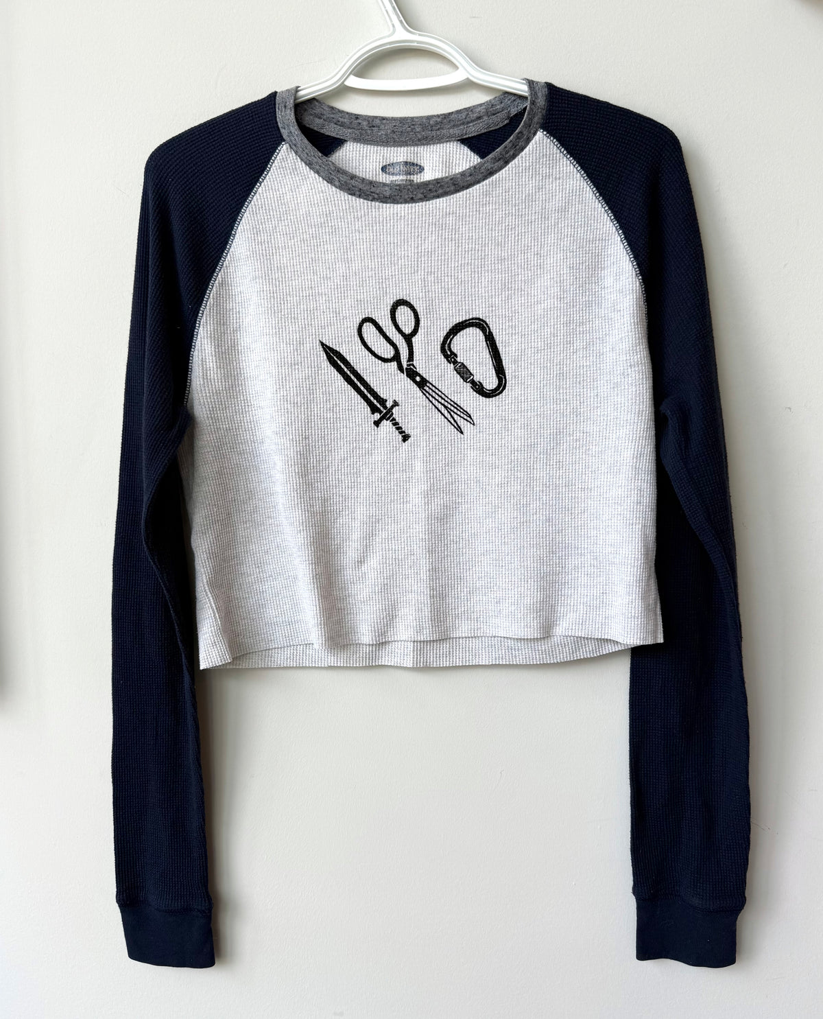 Patchwork Printed Cropped Long Sleeve