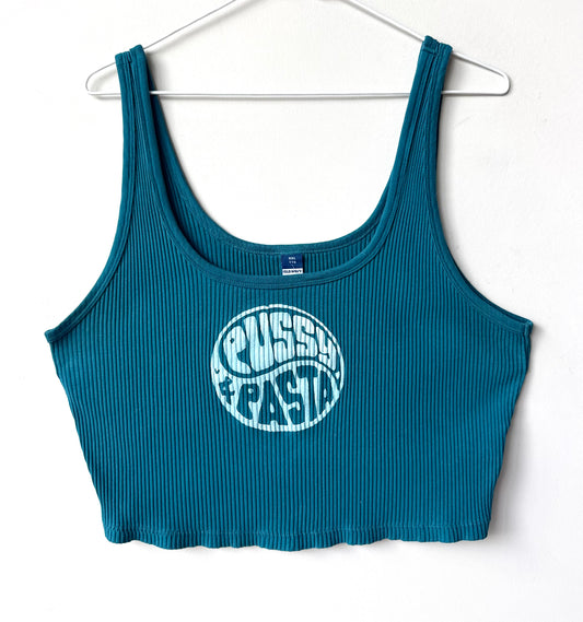 Pussy & Pasta Cropped Ribbed Tank