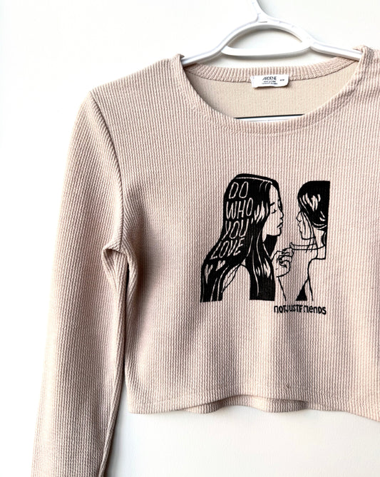 Do Who You Love Cropped Long Sleeve