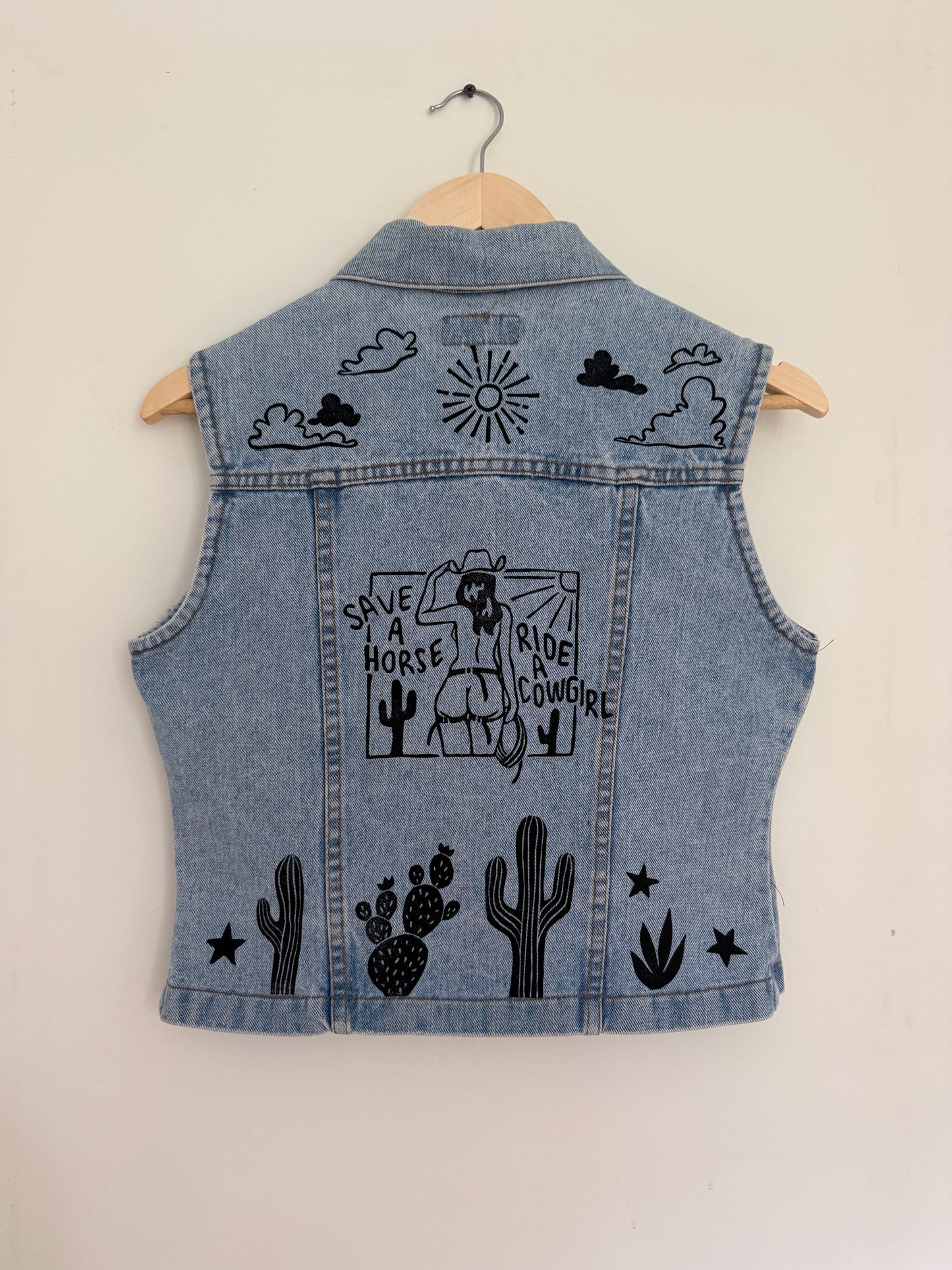 Cowgirl Zip-Up Denim Vest