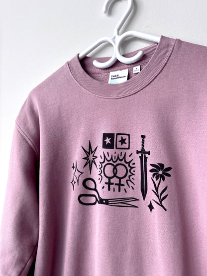 Patchwork Printed Crewneck