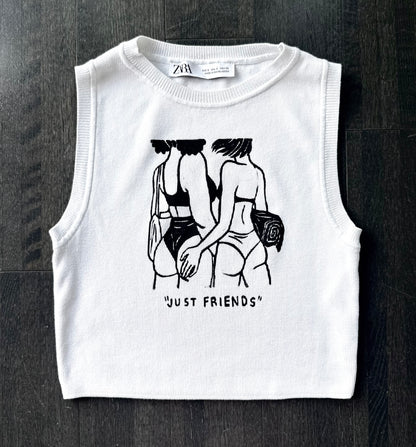 “Just Friends” Beach Babes Cropped Tank