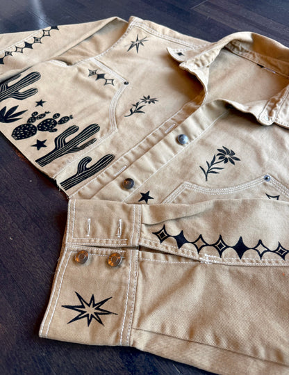 Cowgirl Patchwork Printed Cropped Jacket