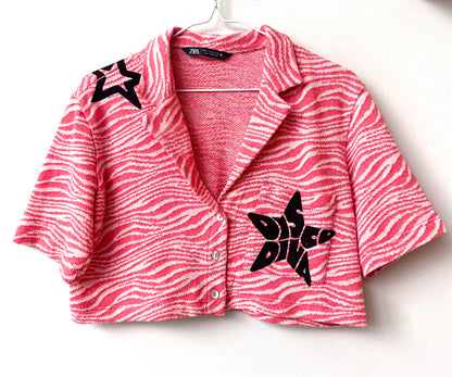Disco Diva Cropped Button-Up