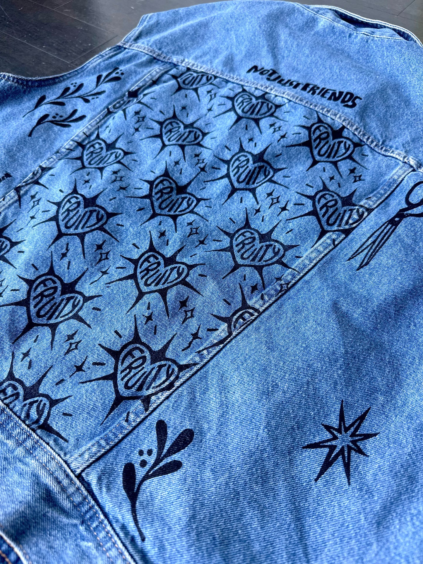 Fruity X Patchwork Printed Denim Vest