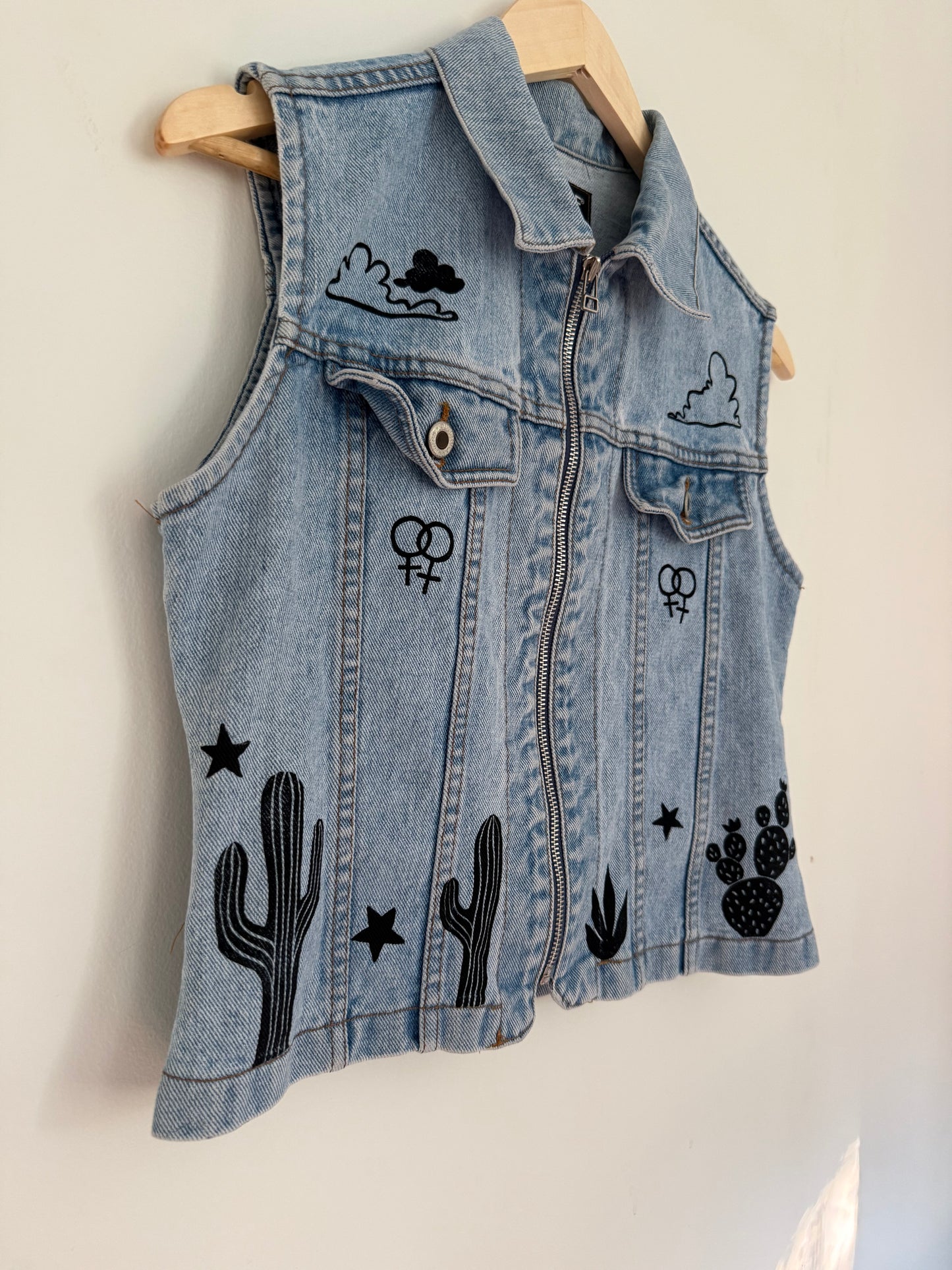 Cowgirl Zip-Up Denim Vest