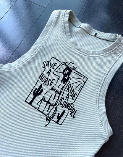 Cowgirl Ribbed Cropped Tank